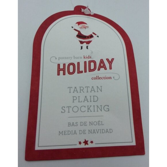 Pottery Barn Kids Ronan Tartan Plaid Stocking Holiday Christmas Quilted Xmas - Picture 4 of 8